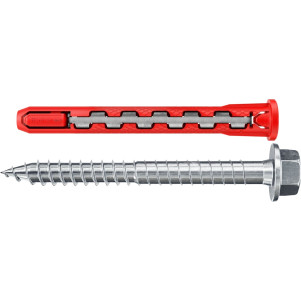HybridPower 10x90 Tassello prolungato in nylon e acciaio con vite a testa esagonale flangiata confezione 50pz.