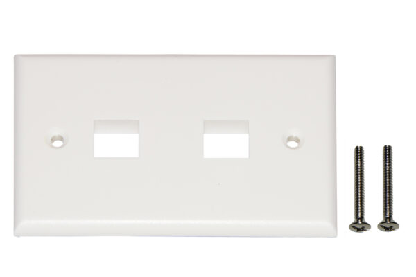 PLACCA PORTAFRUTTI 2 POSIZIONI PER JACK UTP/STP COLORE CHIARO