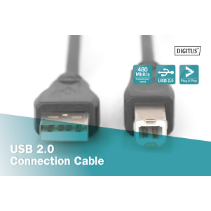 DIGITUS Cavo di collegamento USB 2.0 mt 5 colore nero