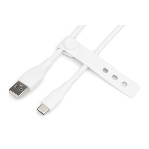 CAVO RICARICA GUAINA SILICONE USB-A / USB-C 0,5m, USB 2.0, 60W, BIANCO