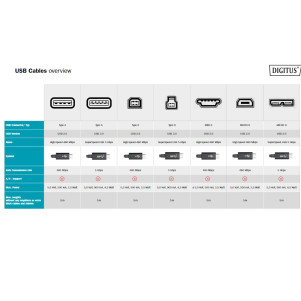 DIGITUS Cavo a spirale USB 2.0 - da USB - A a USB - C mt 1