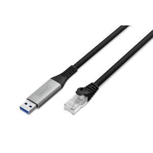 DIGITUS USB 3.2 Gen1 - Cavo Ethernet RJ45, 1Gbit/s, 10 mt. colore nero