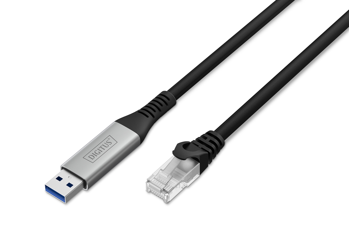 DIGITUS USB 3.2 Gen1 - Cavo Ethernet RJ45, 1Gbit/s, 10 mt. colore nero