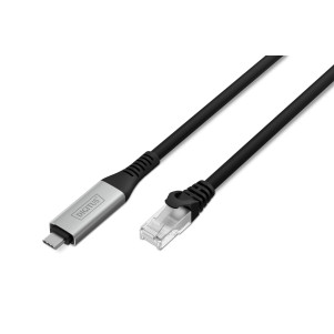 DIGITUS USB-C 3.2 Gen1 - Cavo Ethernet RJ45, 1Gbit/s, 10 mt. colore nero