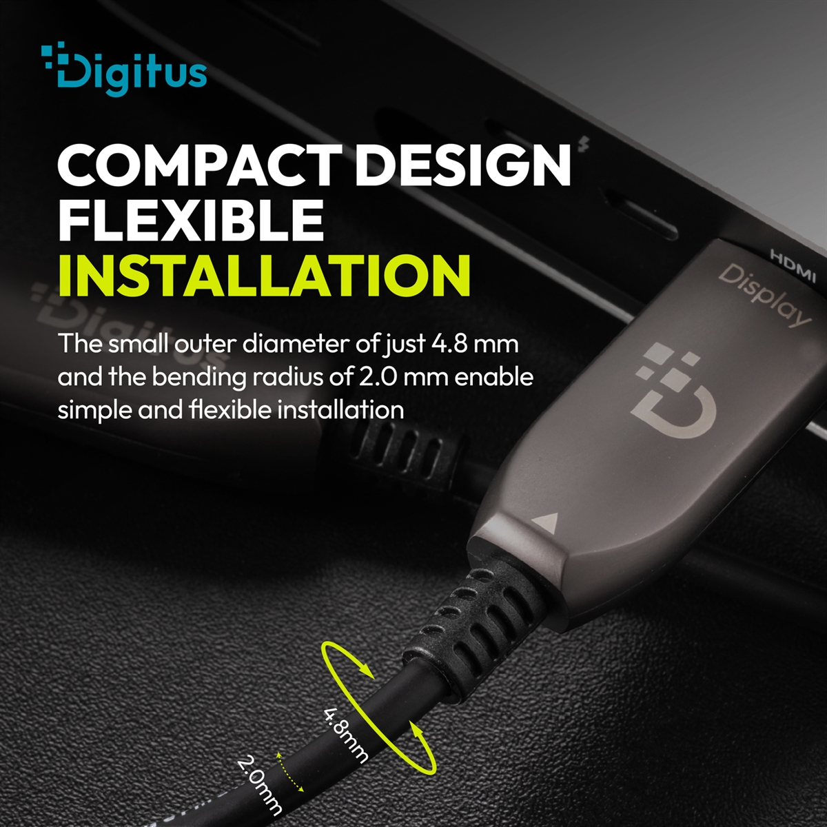Cavo ibrido in fibra ottica HDMI AOC, UHD 8K, 80 mt