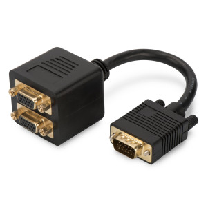 CAVETTO SPLITTER VGA 15 POLI MASCHIO- 2 x VGA 15 POLI FEMMINA CM 20
