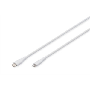 DIGITUS Cavo di collegamento in silicone Lightning,USB-C-Lightning,0,5 mt,bianco