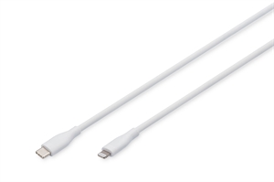 DIGITUS Cavo di collegamento in silicone Lightning,USB-C-Lightning,0,5 mt,bianco