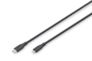 CAVO RICARICA GUAINA SILICONE USB-C / LIGHTNING 2m, USB 2.0, 60W, NERO