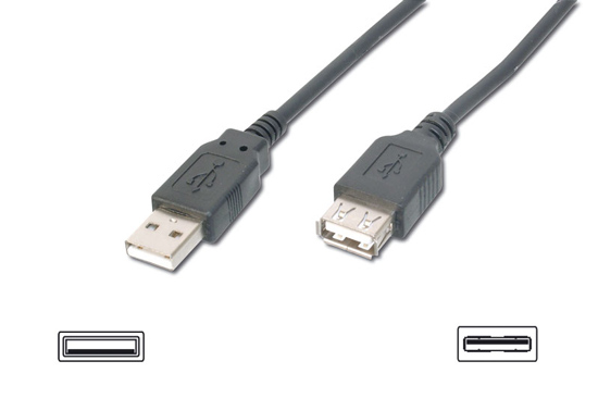 CAVO PROLUNGA USB 2.0 CONNETTORI A-A MASCHIO/FEMMINA - MT. 1,80 COLORE NERO