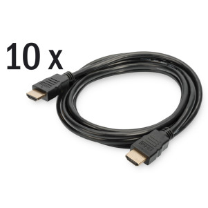 SET 10 CAVI HDMI 2.0 4K@60HZ MT 2 UHD 60p CONTATTI DORATI COLORE NERO