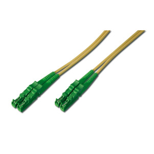 Cavo patch LWL, E2000 (8° APC) su E2000 (8° APC), monomodale 1 mt. colore giallo