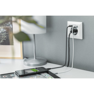 DIGITUS Presa di sicurezza da incasso con 1 USB Type-C ™, 1 USB A