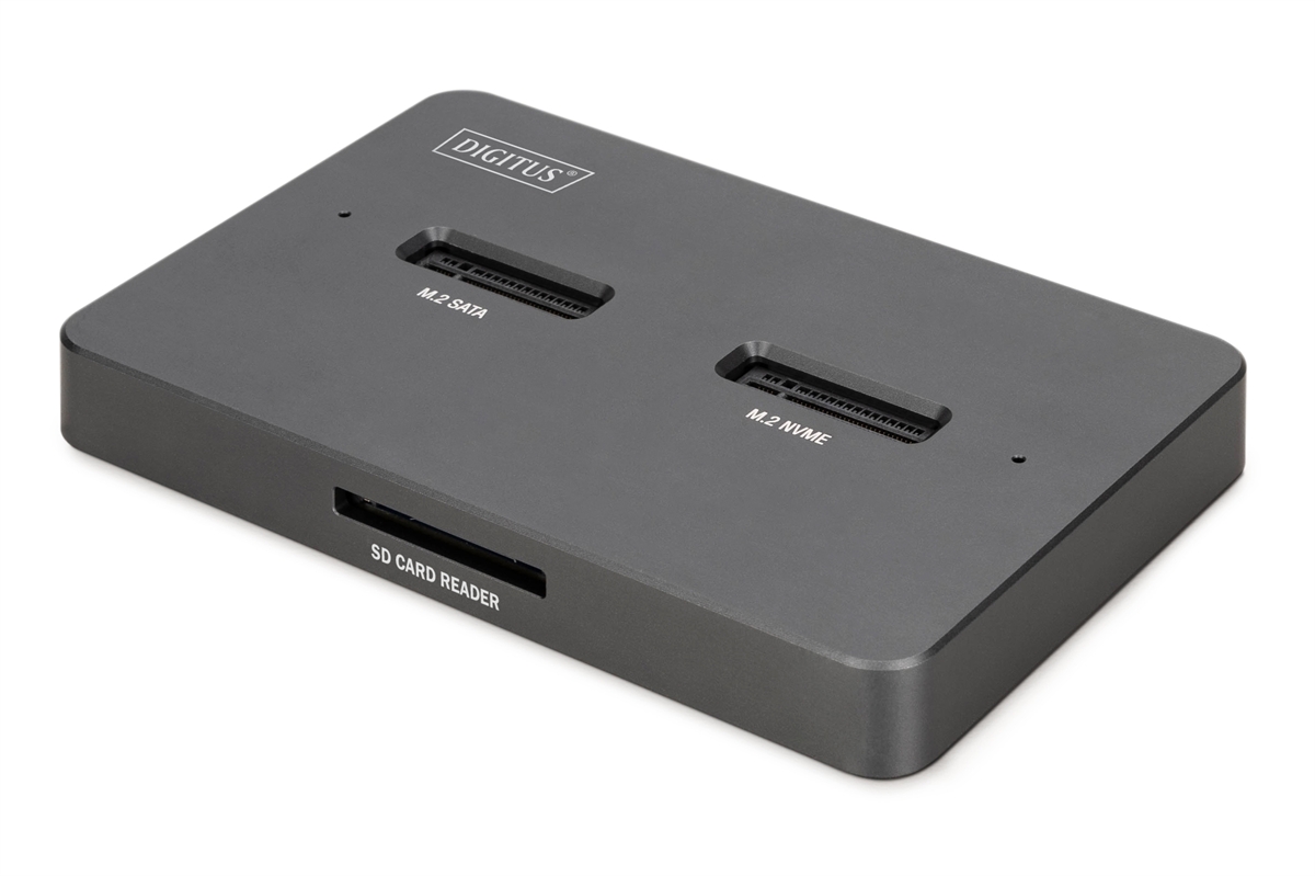 DIGITUS Docking station per unità SSD M.2 NVMe + M.2 SATA con lettore di schede SD Express, USB-C™