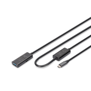 Cavo di prolunga attivo USB 3.2 Gen1 5G, USB-C - USB-A, 10 mt