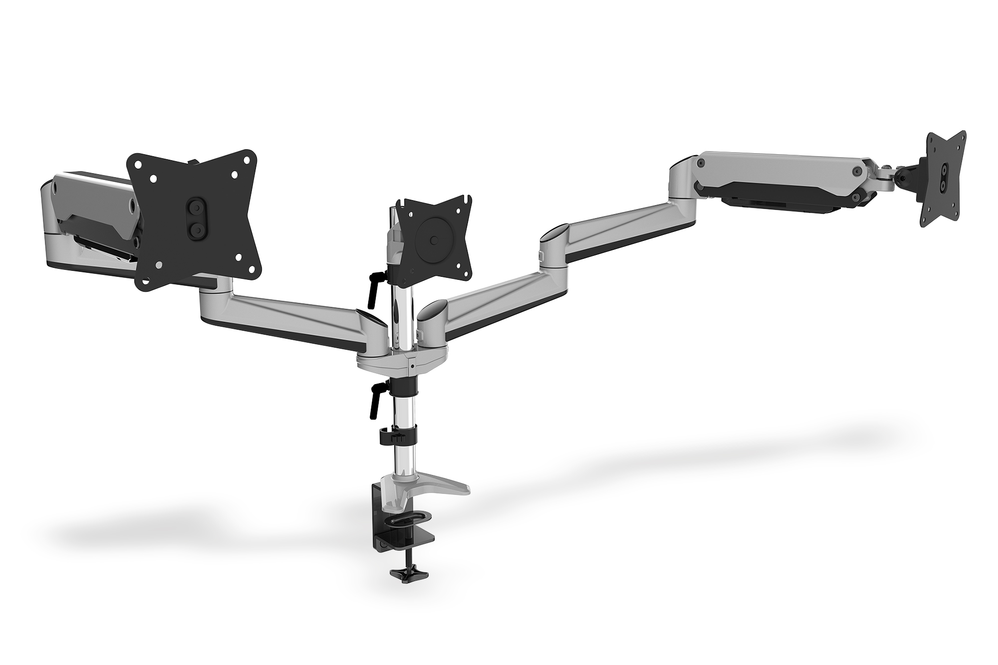 SUPPORTO UNIVERSALE TRIPLO PER LED/LCD DA SCRIVANIA CON MOLLA A GAS