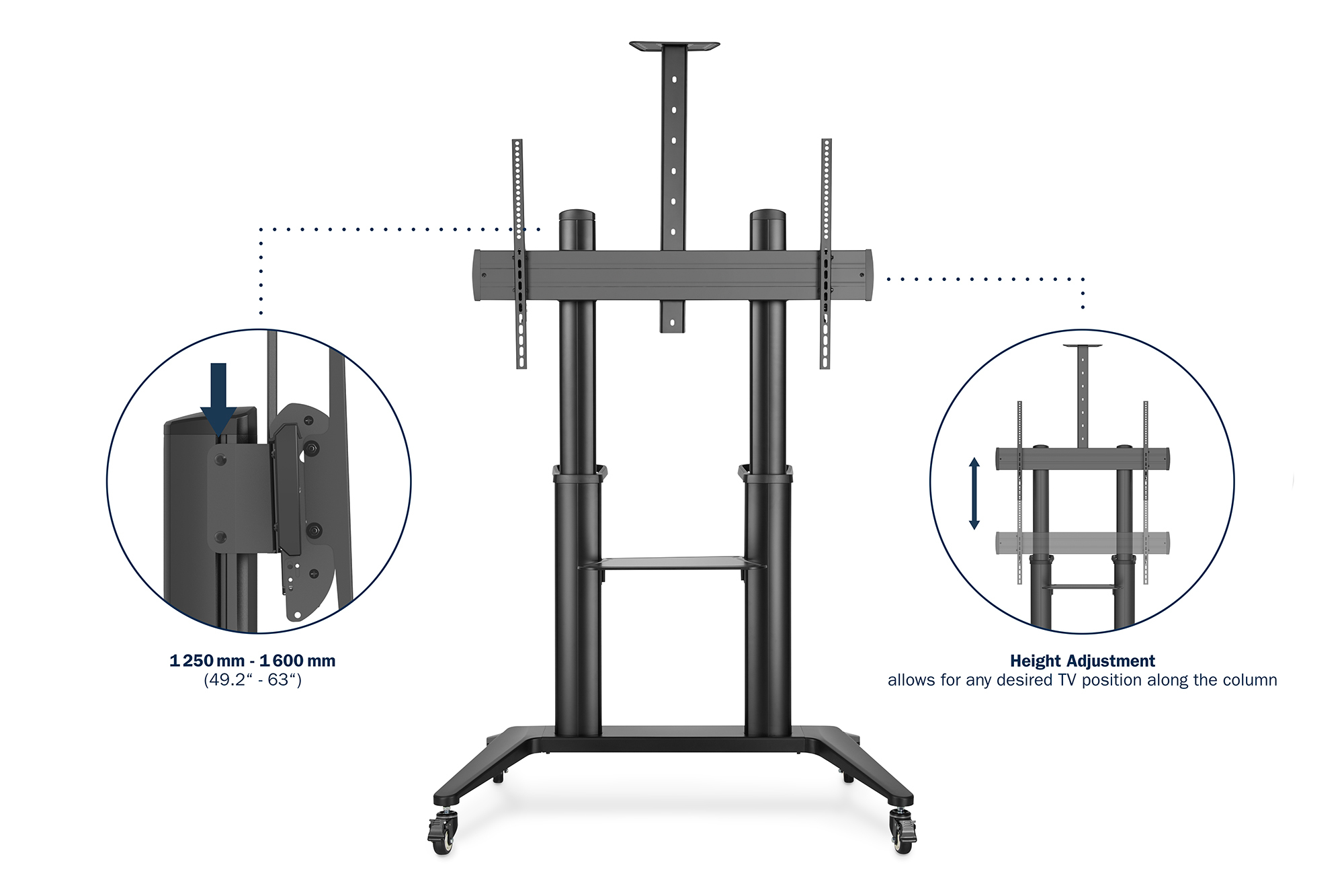 DIGITUS Carrello di presentazione per TV 70-120" max. 140 kg