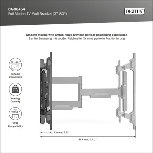 DIGITUS Supporto a parete per Full Motion TV (37-80")