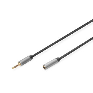 DIGITUS Cavo di prolunga audio, da cavo jack da 3,5 mm a presa da 3,5 mm mt 1