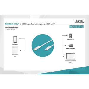 DIGITUS Cavo dati/di ricarica, Lightning-USB-Cª, MFI, 2m