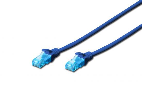 CAVO RETE UTP CAT. 5E NON SCHERMATO - LUNGHEZZA MT. 1 - COLORE BLU