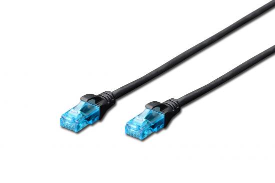 CAVO RETE UTP CAT. 5E NON SCHERMATO - LUNGHEZZA MT. 1 - COLORE NERO
