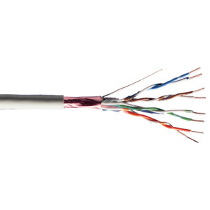 CAVO SOLIDO SCHERMATO F/UTP PER RETI CATEGORIA 5E IN RAME MATASSA MT. 305 CLASSE CPR: ECA