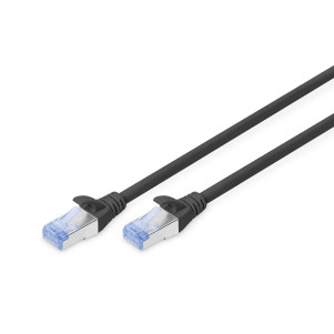 CAVO RETE CAT 5E SCHERMATO SF/UTP COLORE NERO MT 0,5 DIGITUS