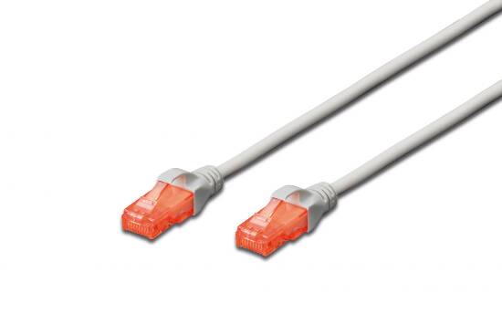 CAVO RETE UTP CAT 6 NON SCHERMATO MT 0,5 GRIGIO