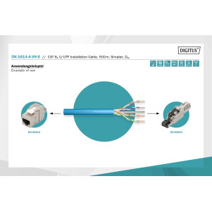 Cavo di installazione U/UTP CAT 6A, 500 mt, simplex, B2ca , colore BLU
