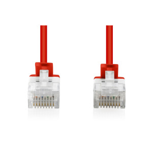 CAVO RETE CAT 6 U-UTP RAME LSZH SLIM 2 m, ROSSO, 10 PEZZI