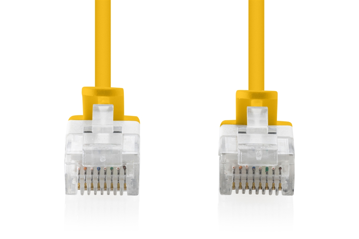 CAVO RETE CAT 6 U-UTP RAME LSZH SLIM 0.3 m, GIALLO