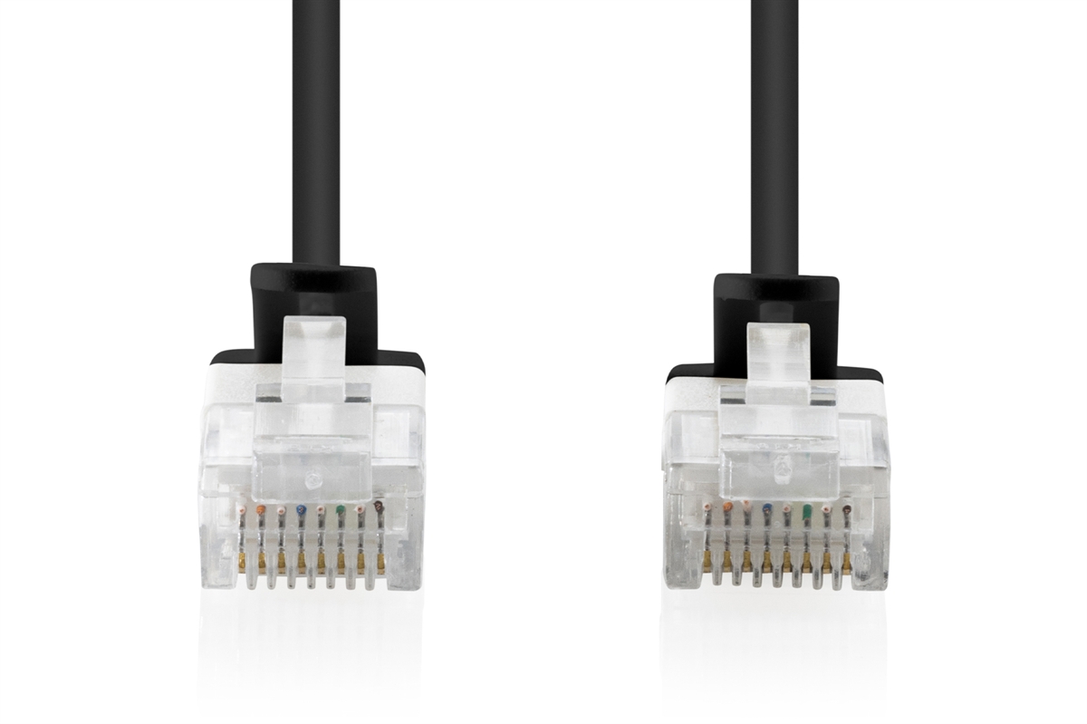 CAVO RETE CAT 6 U-UTP RAME LSZH SLIM 0.3 m, NERO