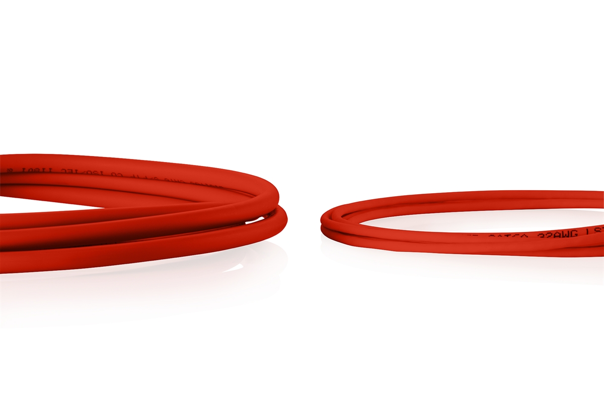 CAVO RETE CAT 6 U-UTP RAME LSZH SLIM 0.5 m, ROSSO