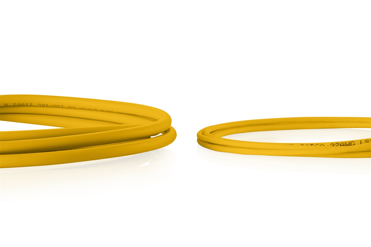 CAVO RETE CAT 6 U-UTP RAME LSZH SLIM 1 m, GIALLO, 10 PEZZI