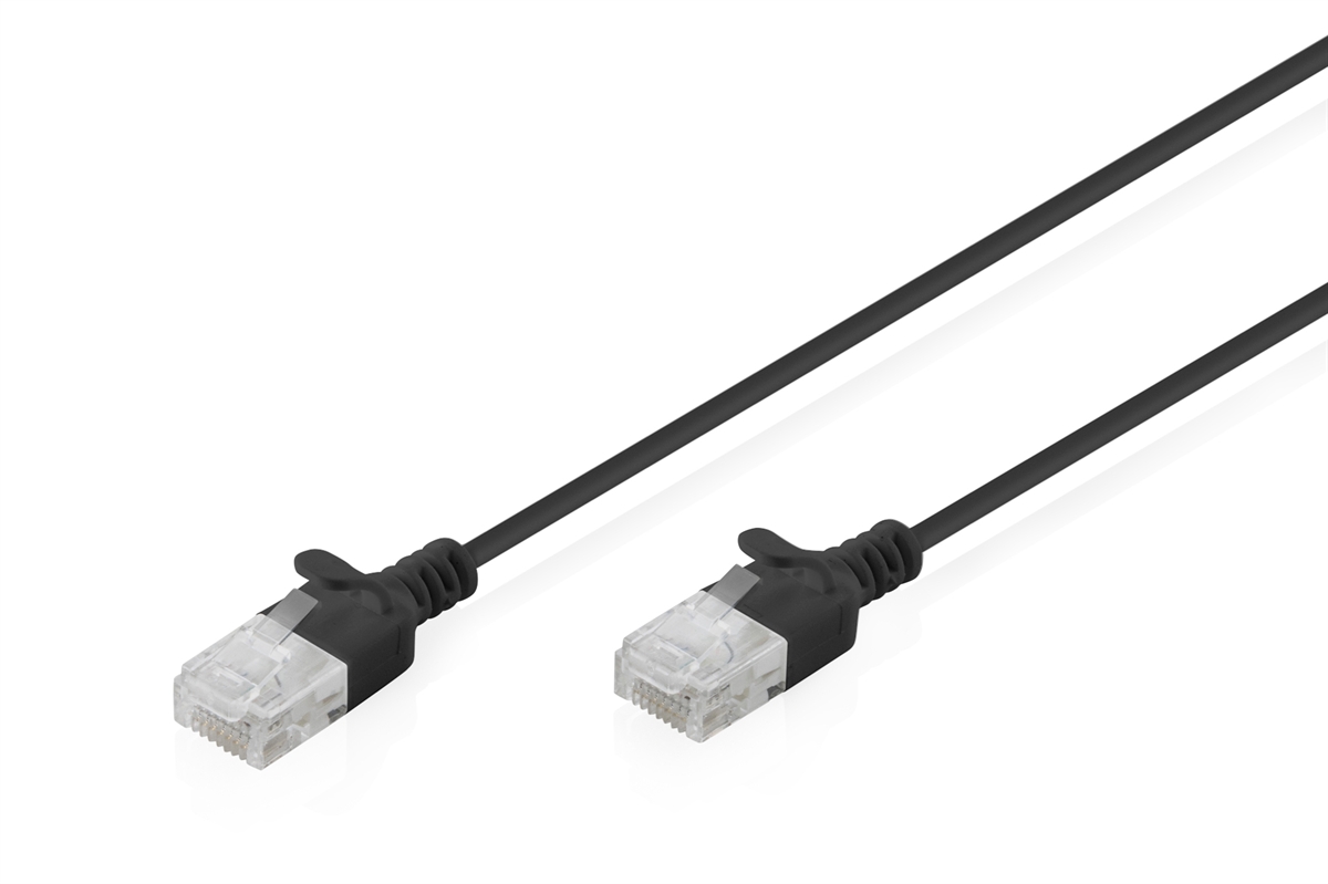 CAVO RETE CAT 6 U-UTP RAME LSZH SLIM 1.5 m, NERO