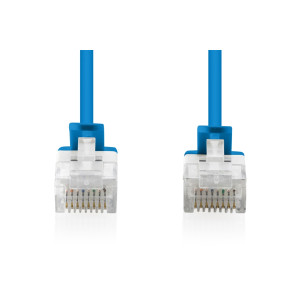 CAVO RETE CAT 6 U-UTP RAME LSZH SLIM 0.3 m, BLU, 10 PEZZI