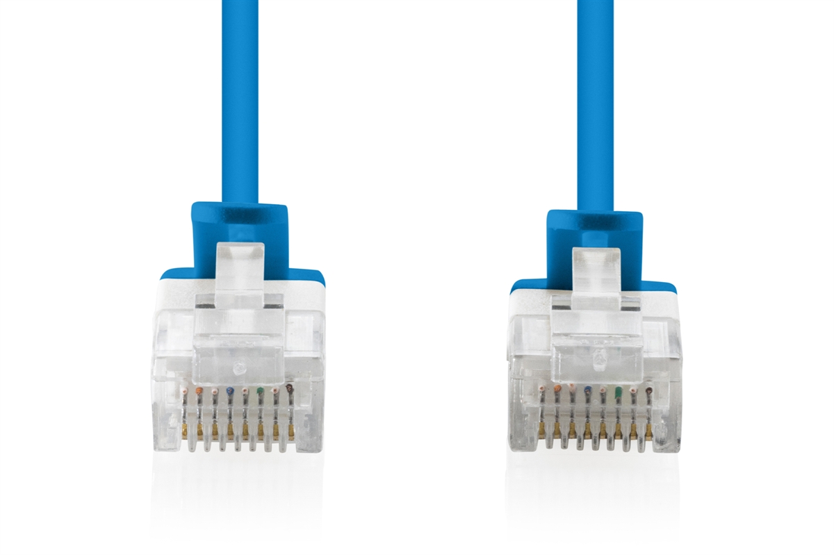 CAVO RETE CAT 6 U-UTP RAME LSZH SLIM 0.3 m, BLU, 10 PEZZI