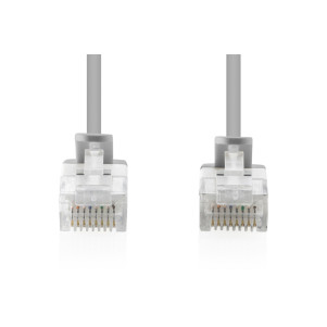 CAVO RETE CAT 6 U-UTP RAME LSZH SLIM 1.5 m, GRIGIO