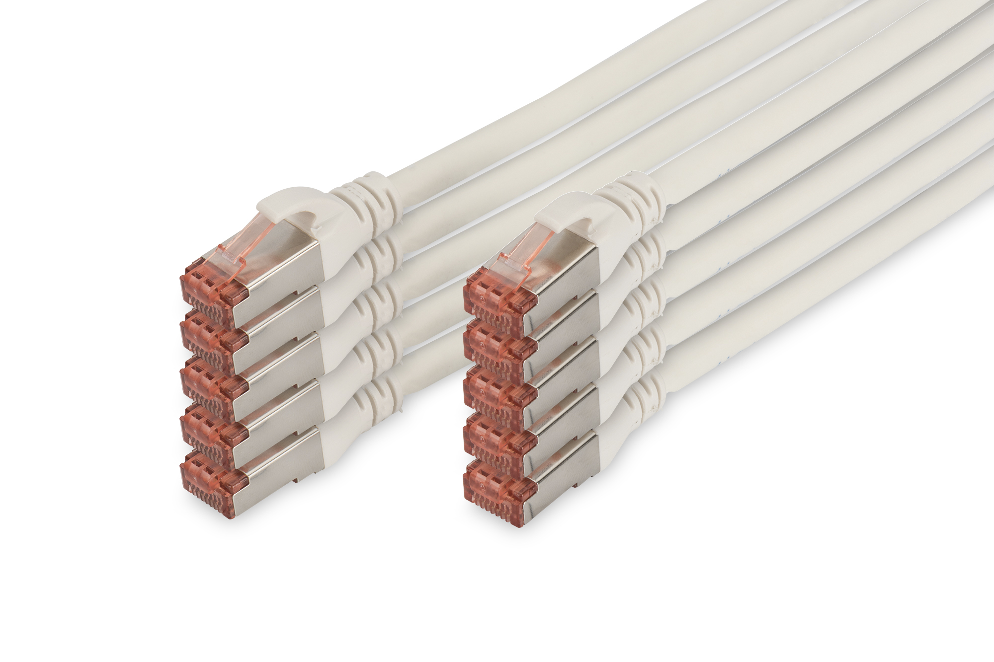 CONFEZIONE 10 CAVI CAT 6 SCHERMATI S/FTP MT 3 COLORE BIANCO DIGITUS