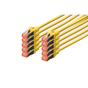 CONFEZIONE 10 CAVI CAT 6 SCHERMATI S/FTP MT 3 COLORE GIALLO DIGITUS