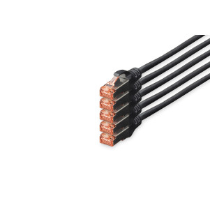 CONFEZIONE 5 CAVI CAT 6 SCHERMATI S/FTP MT 10 COLORE NERO DIGITUS