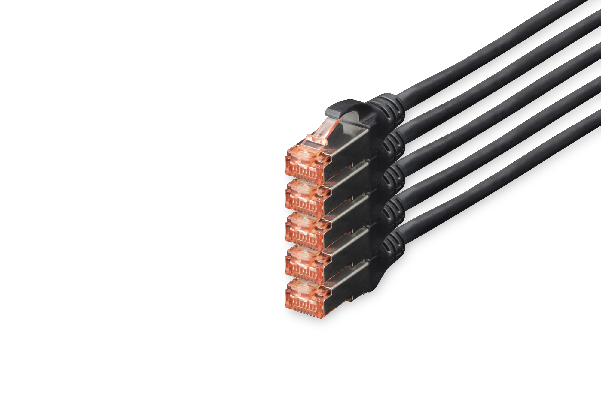 CONFEZIONE 5 CAVI CAT 6 SCHERMATI S/FTP MT 10 COLORE NERO DIGITUS
