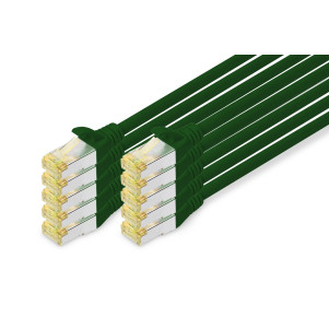 Cavo patch CAT 6A S/FTP, 10 pezzi lunghezza 0,5 mt. colore verde