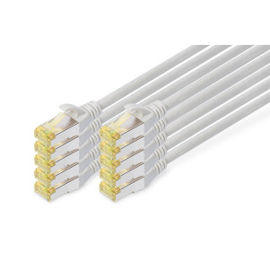 Cavo patch CAT 6A S/FTP, 10 pezzi lunghezza 1 mt. colore grigio