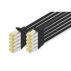Cavo patch CAT 6A S/FTP, 10 pezzi lunghezza 1 mt. colore nero