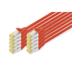 Cavo patch CAT 6A S/FTP, 10 pezzi vt. colore rosso
