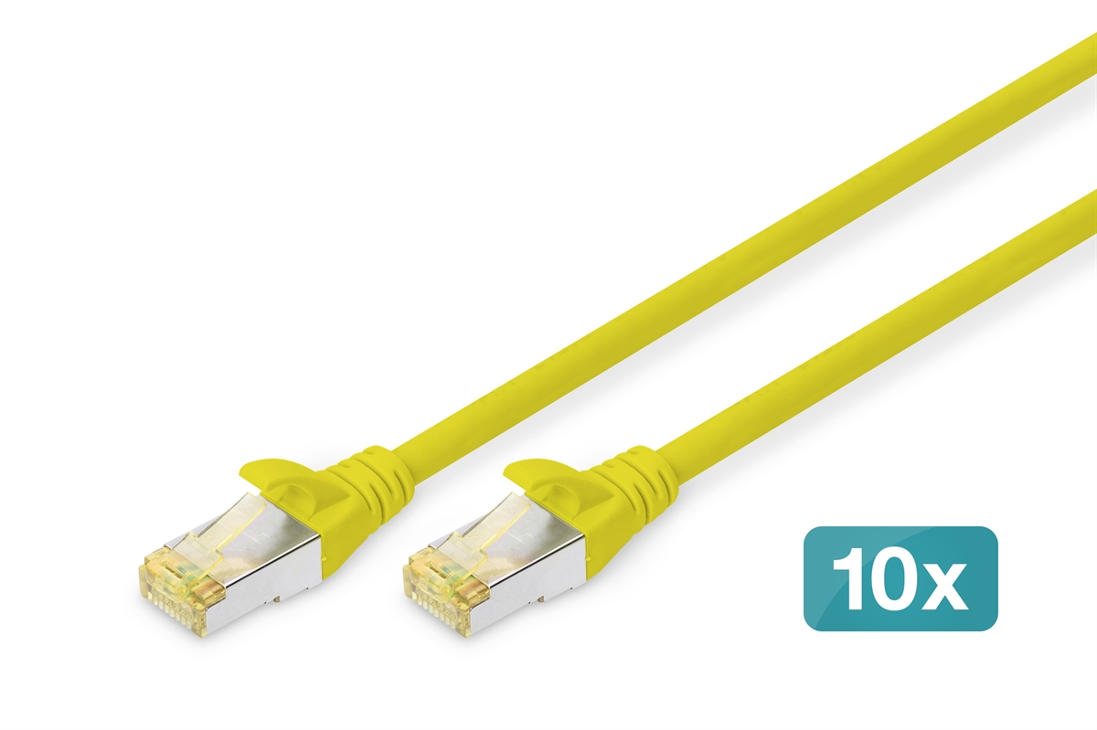 Cavo patch CAT 6A S/FTP, 10 pezzi lunghezza 2 mt. colore giallo