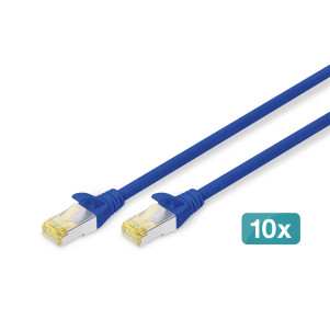 Cavo patch CAT 6A S/FTP, 10 pezzi lunghezza 3 mt. colore blu