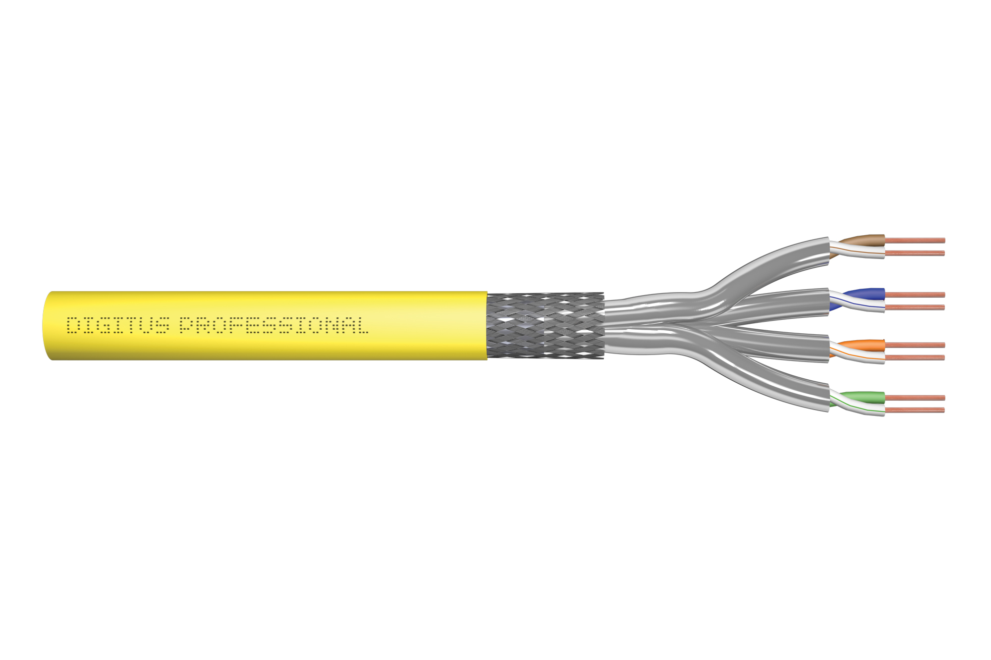 DIGITUS Cavo di installazione per reti CAT 7A, S/FTP, AWG 22/1, FRNC-C; LSZH-3 matassa mt 1000